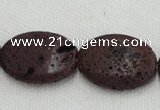 CLV209 15.5 inches 18*25mm oval coffee natural lava beads wholesale