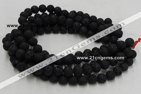 CLV211 15.5 inches 6mm round black natural lava beads wholesale