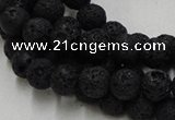 CLV212 15.5 inches 8mm round black natural lava beads wholesale