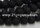 CLV213 15.5 inches 10mm round black natural lava beads wholesale