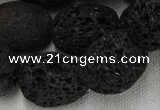 CLV217 15.5 inches 20*26mm freeform black natural lava beads wholesale