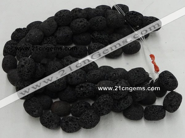 CLV217 15.5 inches 20*26mm freeform black natural lava beads wholesale