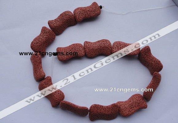 CLV22 15 inches 19*30mm marquise red natural lava beads wholesale