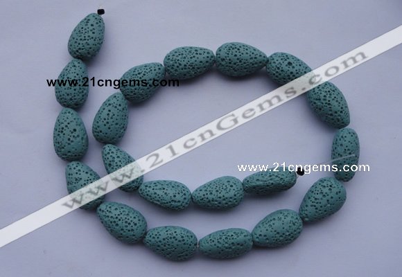 CLV24 15.5 inches 13*19mm teardrop blue natural lava beads wholesale