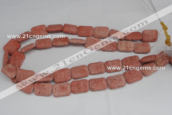 CLV300 15.5 inches 15*20mm rectangle lava beads wholesale