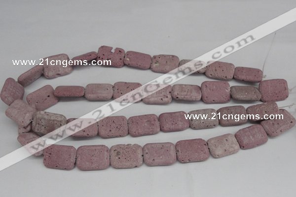CLV301 15.5 inches 15*20mm rectangle lava beads wholesale