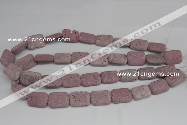 CLV301 15.5 inches 15*20mm rectangle lava beads wholesale