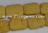 CLV302 15.5 inches 15*20mm rectangle lava beads wholesale