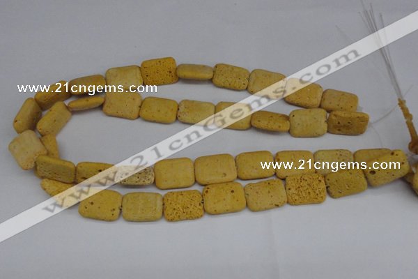 CLV302 15.5 inches 15*20mm rectangle lava beads wholesale