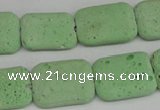 CLV303 15.5 inches 15*20mm rectangle lava beads wholesale