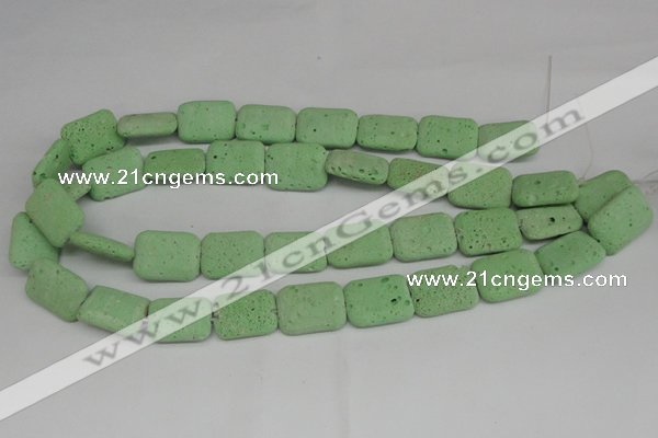 CLV303 15.5 inches 15*20mm rectangle lava beads wholesale