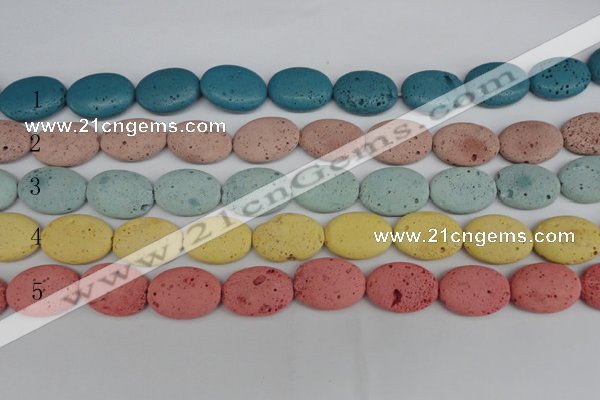 CLV304 15.5 inches 18*25mm oval lava beads wholesale