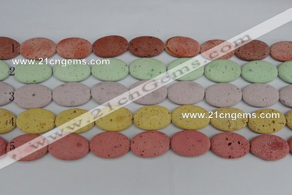 CLV305 15.5 inches 20*30mm oval lava beads wholesale