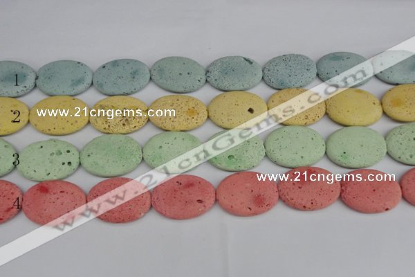 CLV306 15.5 inches 25*35mm oval lava beads wholesale