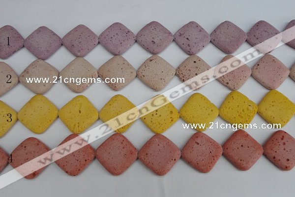 CLV309 15.5 inches 25*25mm diamond lava beads wholesale