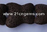 CLV34 15 inches 26*28mm butterfly-shaped chocolate natural lava beads