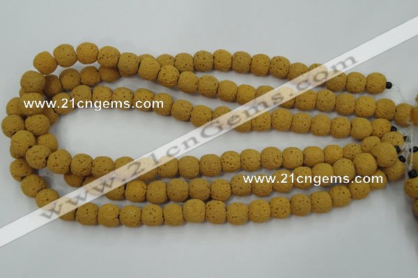 CLV368 15.5 inches 11mm ball dyed lava beads wholesale