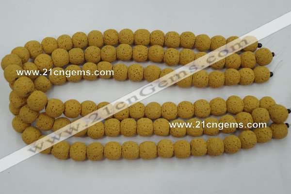 CLV370 15.5 inches 12mm ball dyed lava beads wholesale