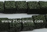 CLV391 15.5 inches 12*13*15mm cuboid dyed lava beads wholesale