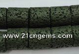 CLV394 15.5 inches 15*15mm tube dyed lava beads wholesale