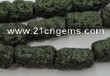 CLV396 15.5 inches 10*20mm nuggets dyed lava beads wholesale