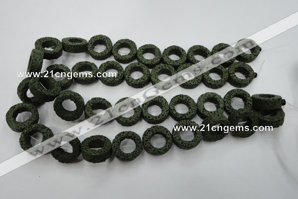 CLV409 15.5 inches 8*20mm donut dyed lava beads wholesale