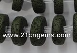 CLV411 15.5 inches 7*20mm tyre dyed lava beads wholesale