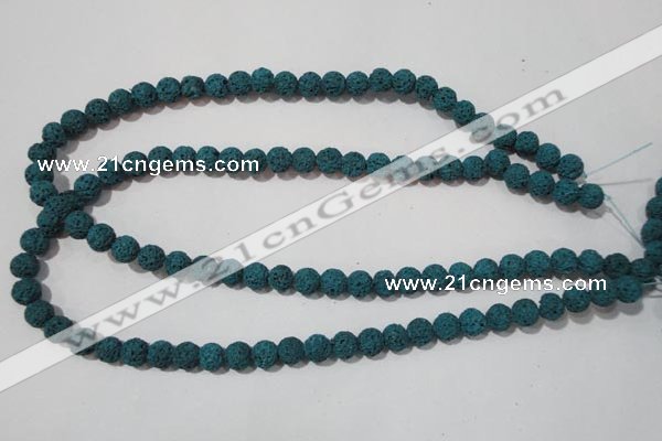 CLV452 15.5 inches 8mm round dyed blue lava beads wholesale