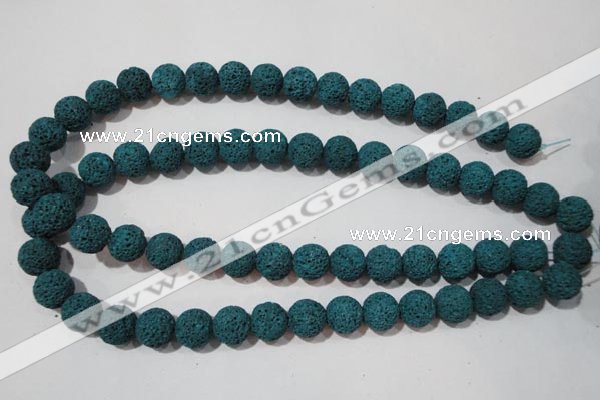 CLV453 15.5 inches 10mm round dyed blue lava beads wholesale