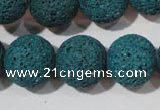 CLV457 15.5 inches 18mm round dyed blue lava beads wholesale