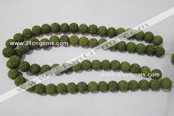 CLV461 15.5 inches 10mm round dyed green lava beads wholesale