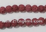 CLV468 15.5 inches 8mm round dyed red lava beads wholesale