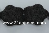 CLV47 15 inches 8*26mm star black natural lava beads wholesale