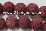 CLV472 15.5 inches 16mm round dyed red lava beads wholesale