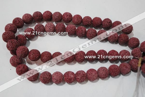 CLV473 15.5 inches 18mm round dyed red lava beads wholesale