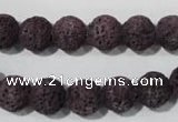 CLV477 15.5 inches 10mm round dyed purple lava beads wholesale