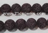 CLV478 15.5 inches 12mm round dyed purple lava beads wholesale