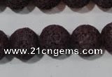 CLV479 15.5 inches 14mm round dyed purple lava beads wholesale