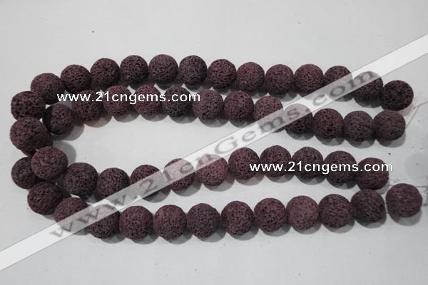 CLV480 15.5 inches 16mm round dyed purple lava beads wholesale