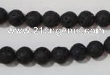 CLV484 15.5 inches 8mm round black lava beads wholesale