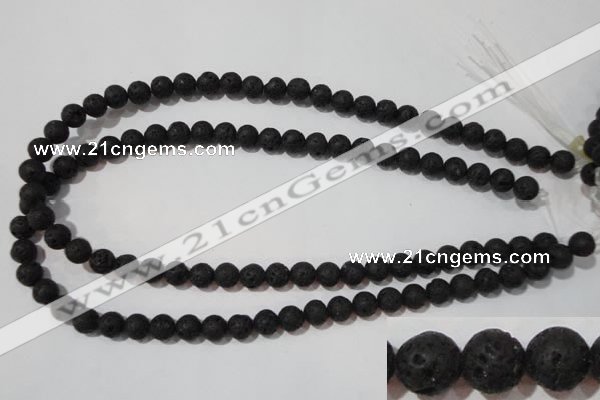 CLV484 15.5 inches 8mm round black lava beads wholesale
