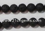 CLV485 15.5 inches 10mm round black lava beads wholesale