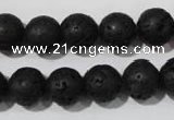 CLV486 15.5 inches 12mm round black lava beads wholesale