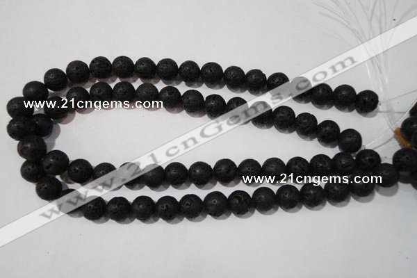 CLV486 15.5 inches 12mm round black lava beads wholesale