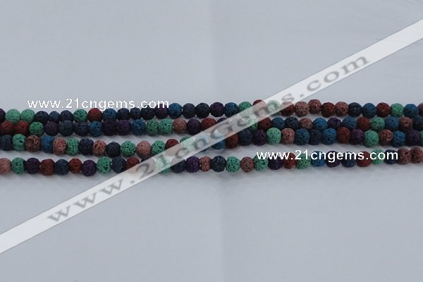 CLV520 15.5 inches 4mm round mixed lava beads wholesale