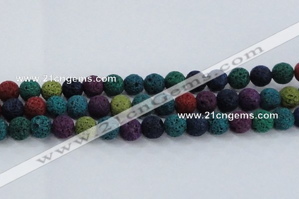 CLV523 15.5 inches 10mm round mixed lava beads wholesale