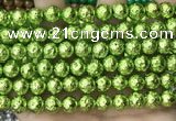 CLV536 15.5 inches 6mm round plated lava beads wholesale