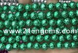 CLV547 15.5 inches 8mm round plated lava beads wholesale