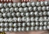 CLV550 15.5 inches 10mm round plated lava beads wholesale