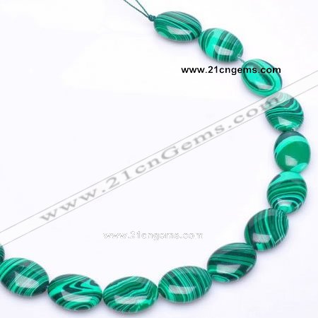 CMA03 flat oval 14*19mm imitate malachite beads Wholesale